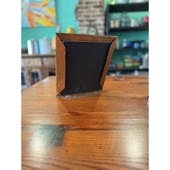 Vintage Hand Crafted Metal/Copper Photo Frame Opening 2.75”x3.5” Free Standing - Picture 8 of 12
